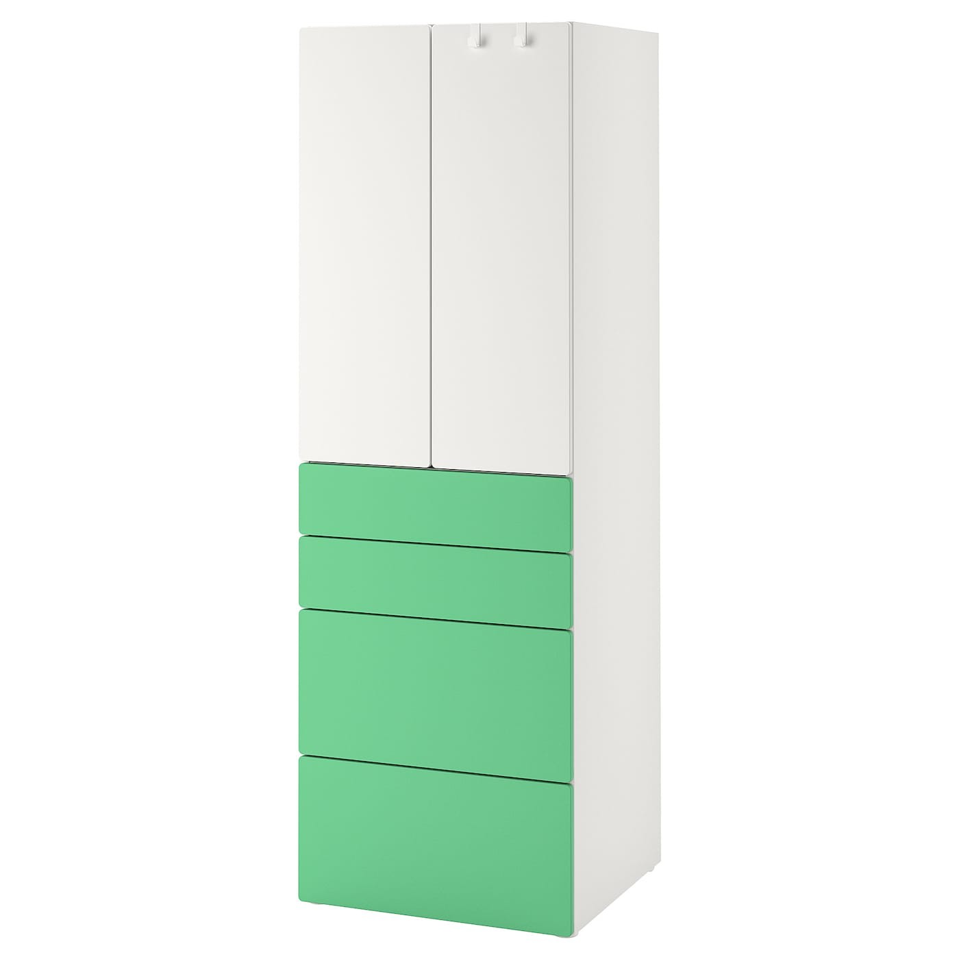 IKEA SMÅSTAD СМОСТАД / PLATSA ПЛАТСА Шкаф, белый зеленый / с 4 ящиками, 60x42x181 см 39426375 394.263.75