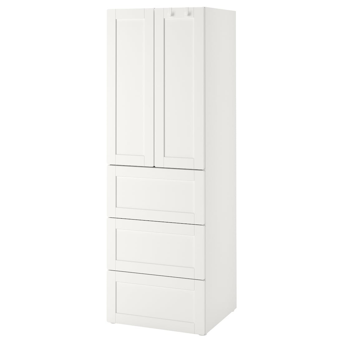 IKEA SMÅSTAD СМОСТАД / PLATSA ПЛАТСА Шкаф, белый белая рамка / с 3 ящиками, 60x42x181 см 39426380 394.263.80
