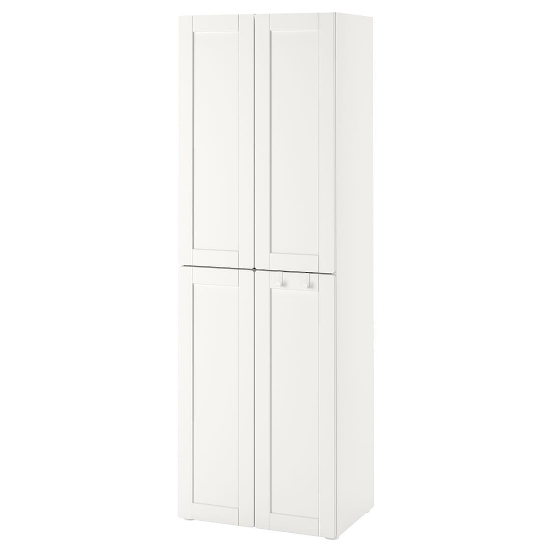 IKEA SMÅSTAD СМОСТАД / PLATSA ПЛАТСА Шкаф, белый белая рамка / с 2 платяными штангами, 60x57x181 см 99430478 994.304.78