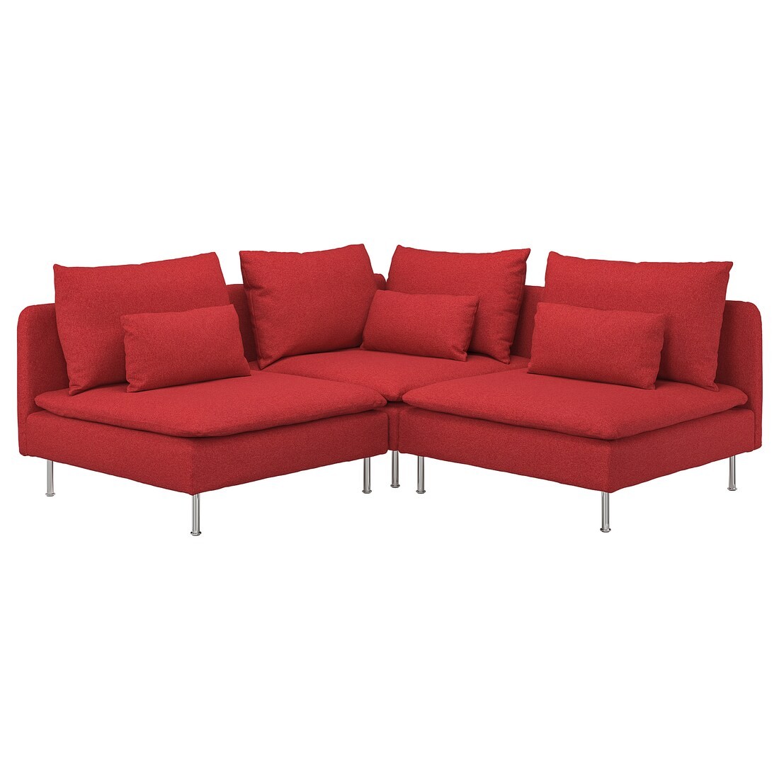 IKEA SÖDERHAMN 3-местный угловой диван, Tonerud красный 59514413 595.144.13
