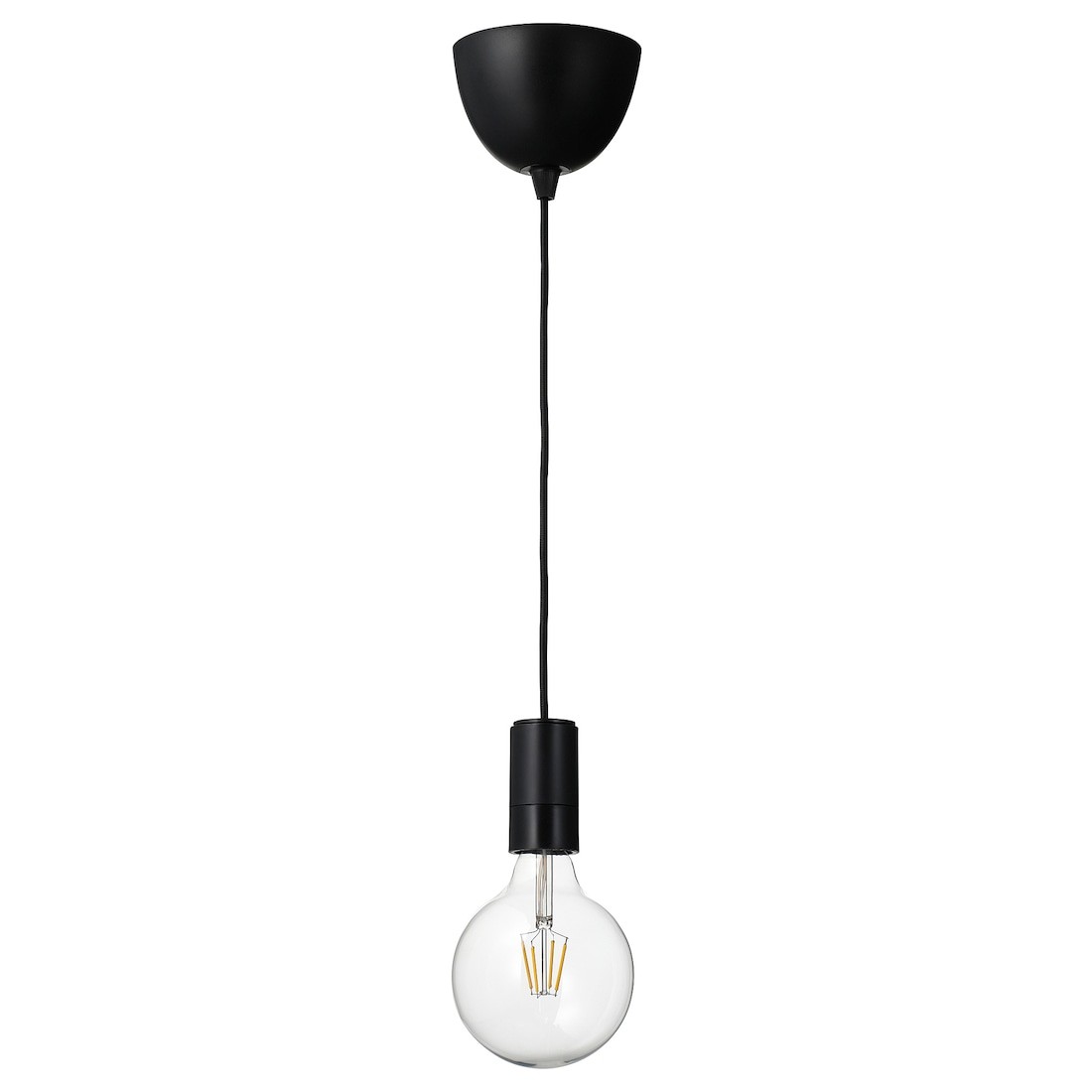 IKEA SUNNEBY / LUNNOM Подвесной светильник с лампочкой, черный / стекло прозрачное 99494451 | 994.944.51