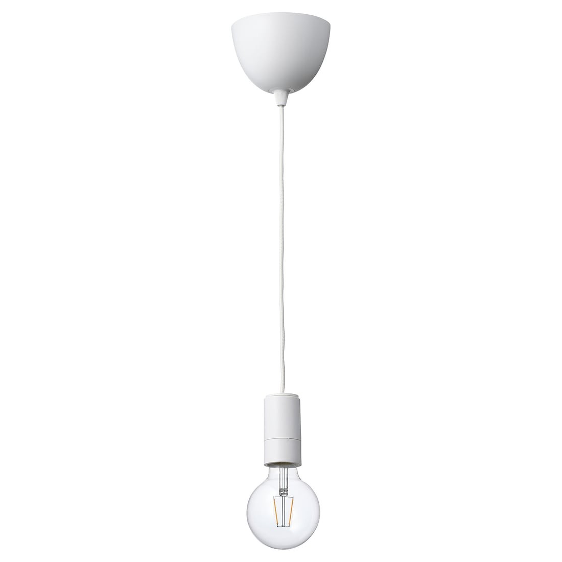IKEA SUNNEBY / LUNNOM Подвесной светильник с лампочкой, белый / шар прозрачный 89491504 894.915.04
