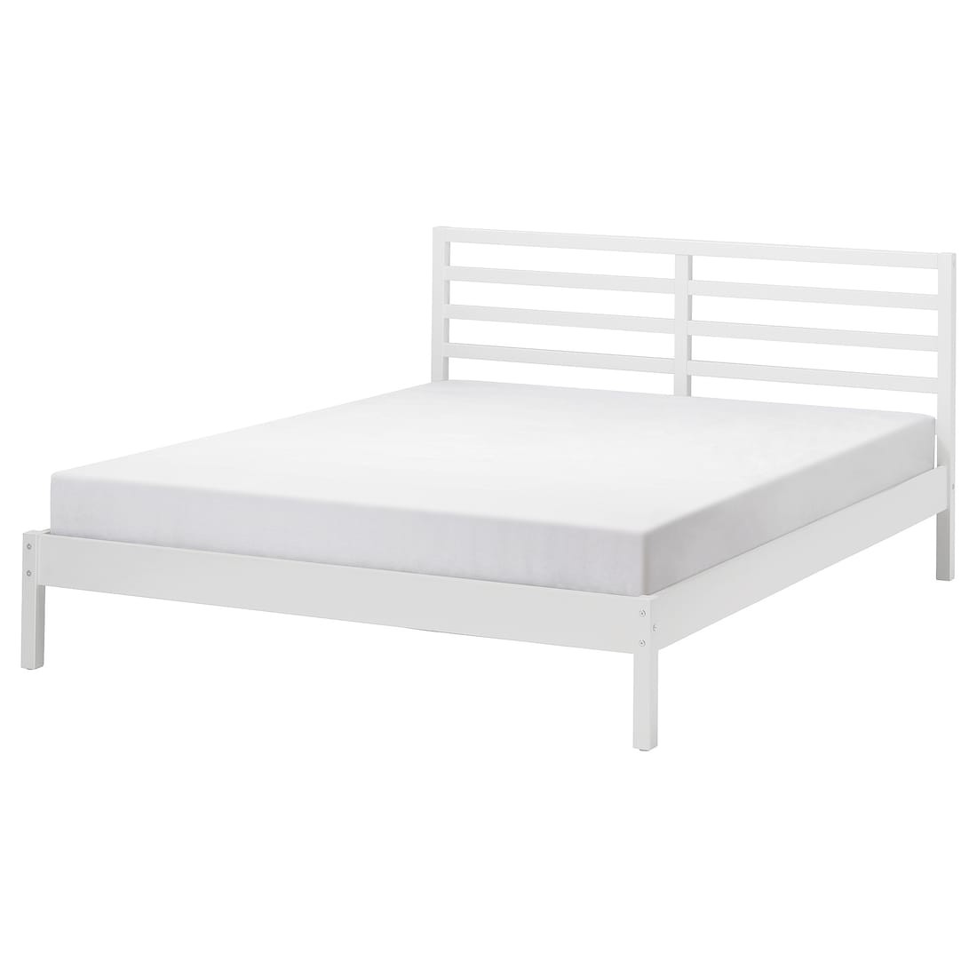 IKEA TARVA Кровать, белое морилка / Lindbåden, 140x200 см 79553936 795.539.36