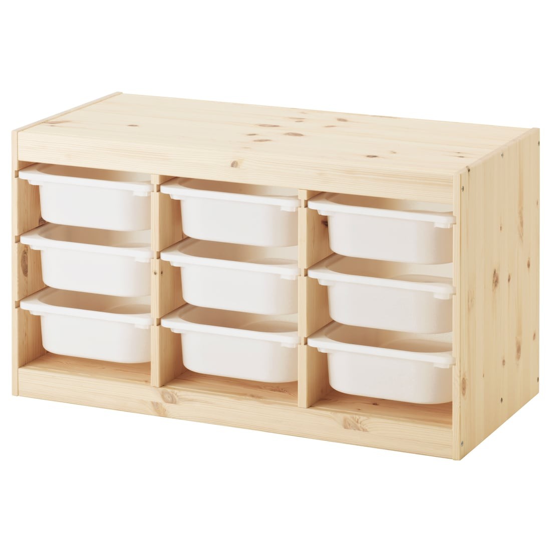 IKEA TROFAST Комбинация для хранения + контейнеры, светлая беленая сосна / белый, 93x44x52 см 19533215 195.332.15