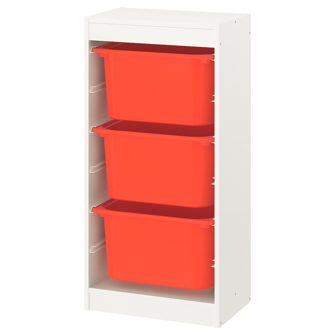 IKEA TROFAST Комбинация для хранения + контейнеры, белый / оранжевый, 46x30x94 см 99533202 995.332.02