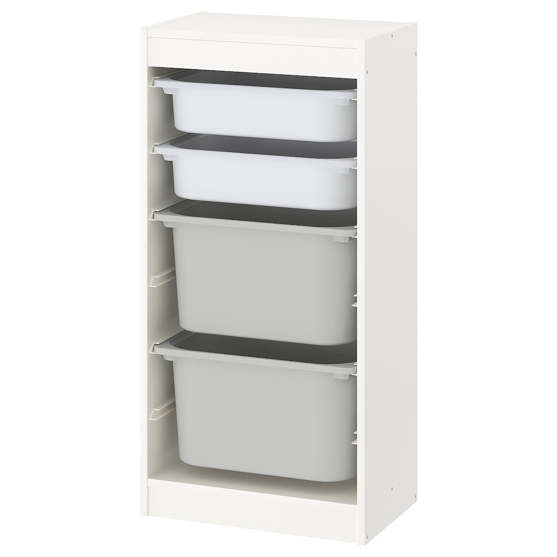 IKEA TROFAST Комбинация для хранения + контейнеры, белый / белый серый, 46x30x94 см 09533305 095.333.05