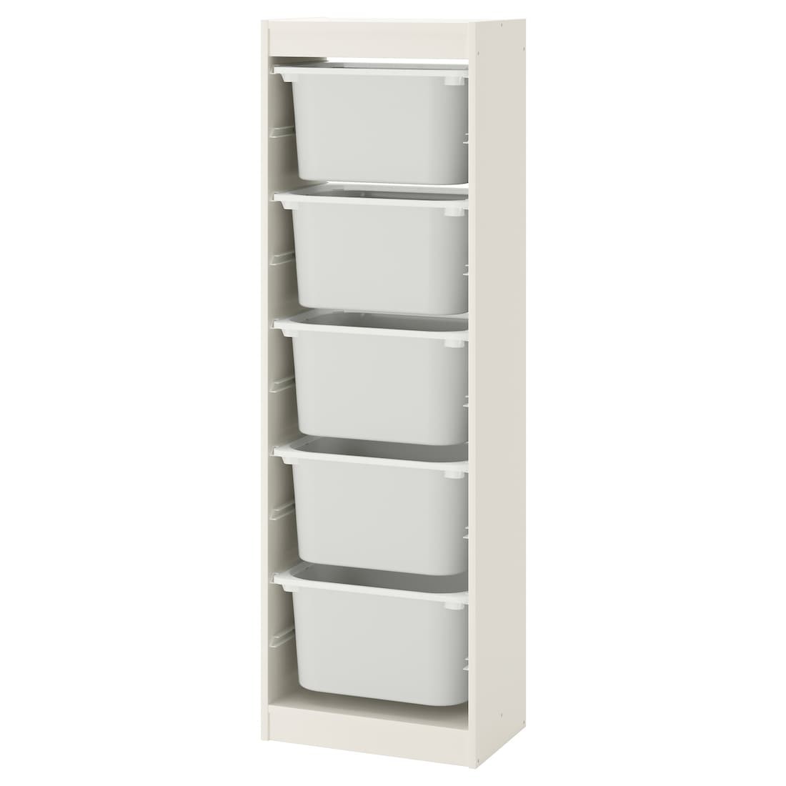 IKEA TROFAST Комбинация для хранения + контейнеры, белый / белый, 46x30x145 см 79533321 795.333.21