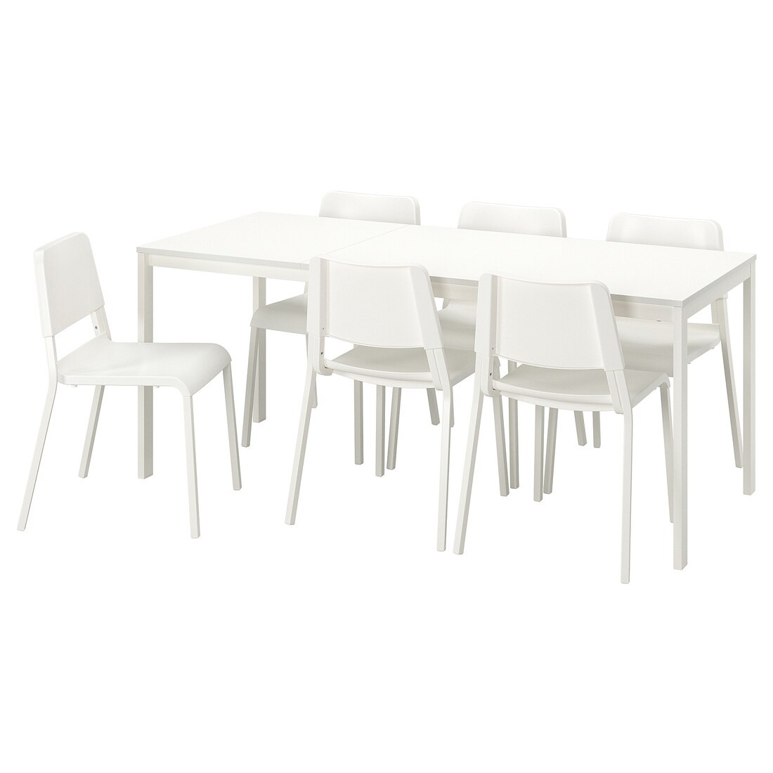 IKEA VANGSTA ВАНГСТА / TEODORES ТЕОДОРЕС Стол и 6 стульев, белый / белый, 120/180 см 09483027 | 094.830.27