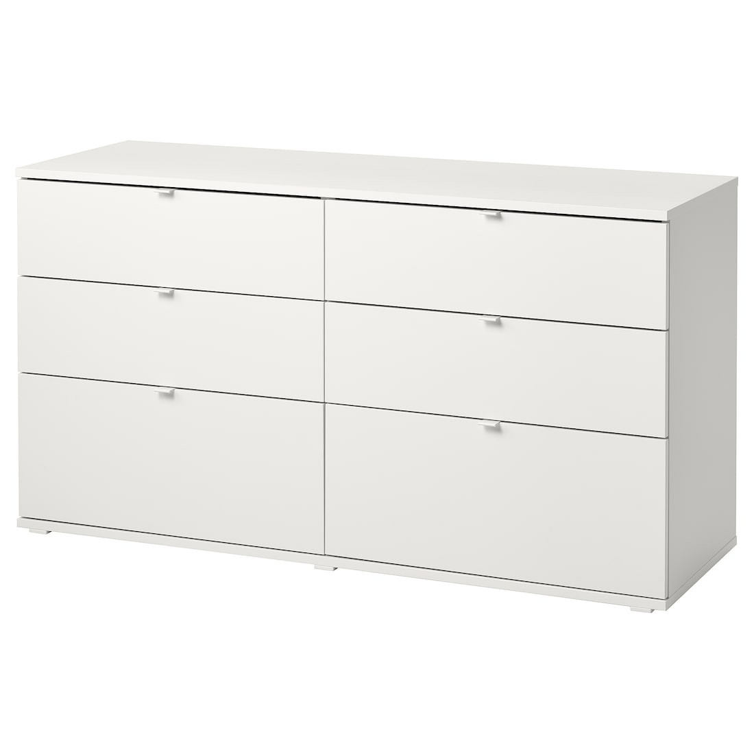IKEA VIHALS Комод, 6 ящиков, белый / функция блокировки / разблокировки, 140x47x70 см 80490113 804.901.13