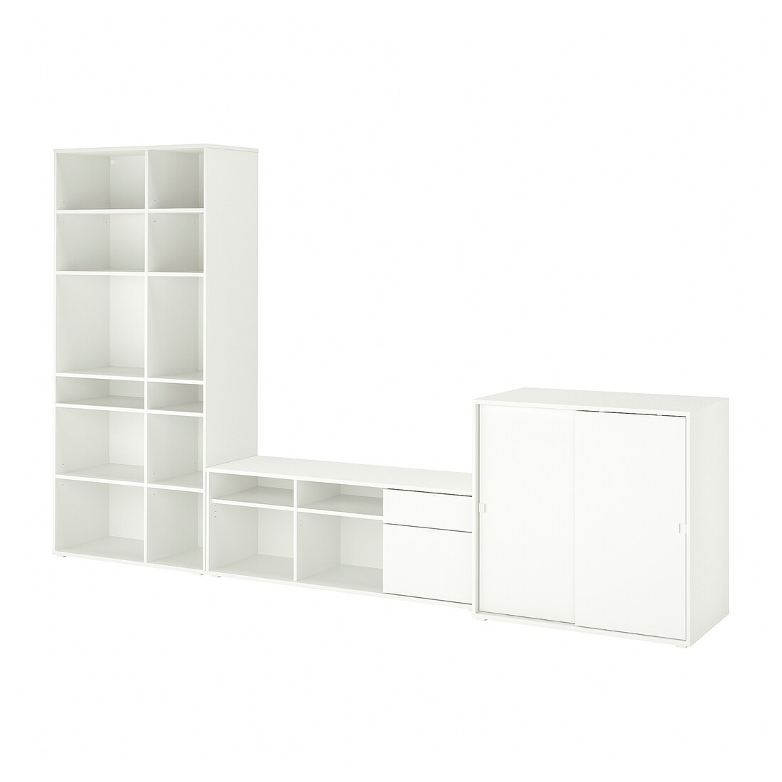 IKEA VIHALS Комбинация для хранения / под ТВ, белый, 337x47x200 cм 09440679 | 094.406.79