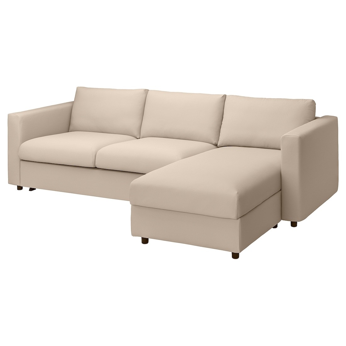 IKEA VIMLE ВИМЛЕ Чехол на 3-местный диван-кровать с козеткой, Hallarp бежевый 89399341 | 893.993.41