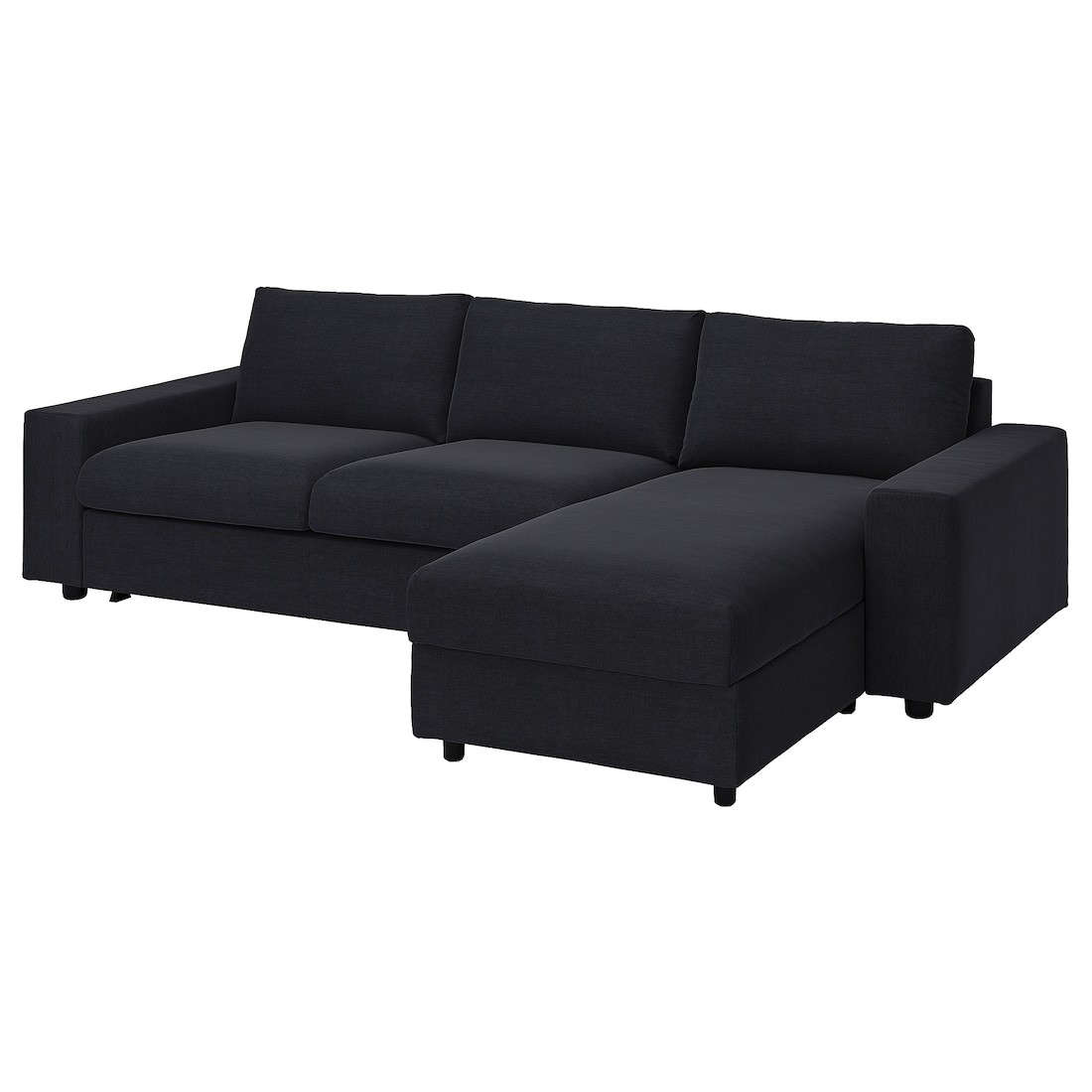 IKEA VIMLE ВИМЛЕ Чехол на 3-местный диван-кровать с козеткой, с широкими подлокотниками / Saxemara черно-синий 09401244 094.012.44