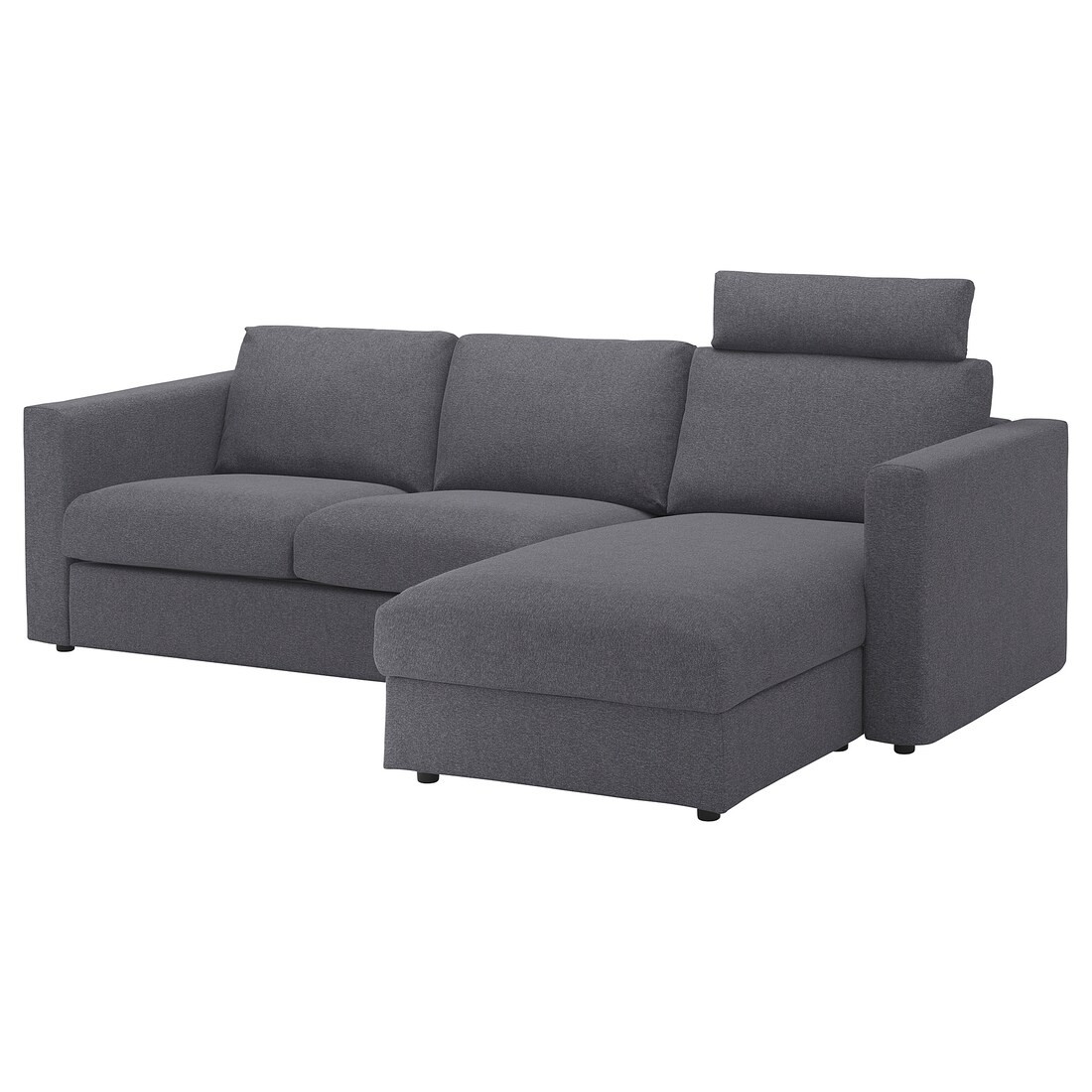 IKEA VIMLE ВИМЛЕ 3-местный диван с козеткой, с подголовником / Gunnared серый 59399106 593.991.06