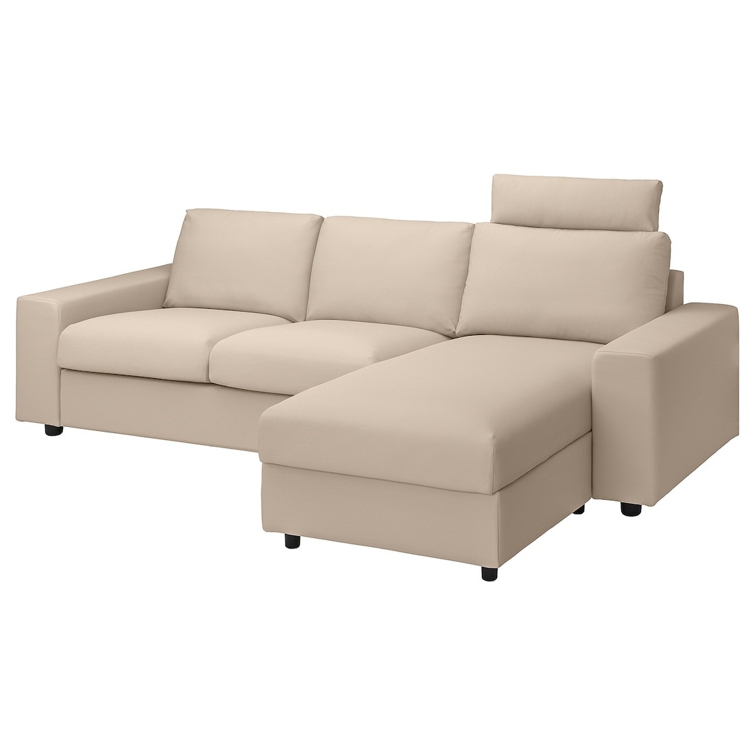 IKEA VIMLE ВИМЛЕ 3-местный диван с козеткой, с широкими подлокотниками с подголовником / Hallarp бежевый 59401411 | 594.014.11