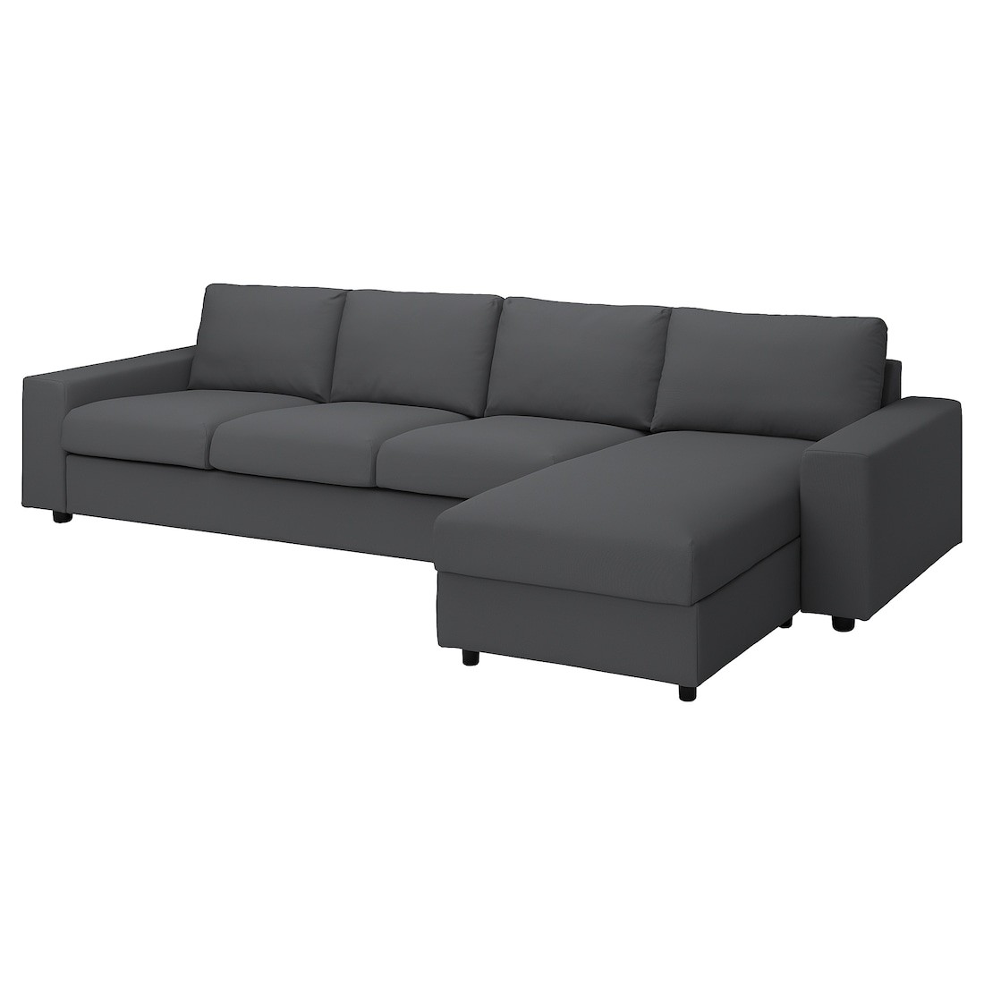 IKEA VIMLE ВИМЛЕ Чехол 4-местного дивана с козеткой, с широкими подлокотниками / Hallarp серый 49424173 | 494.241.73