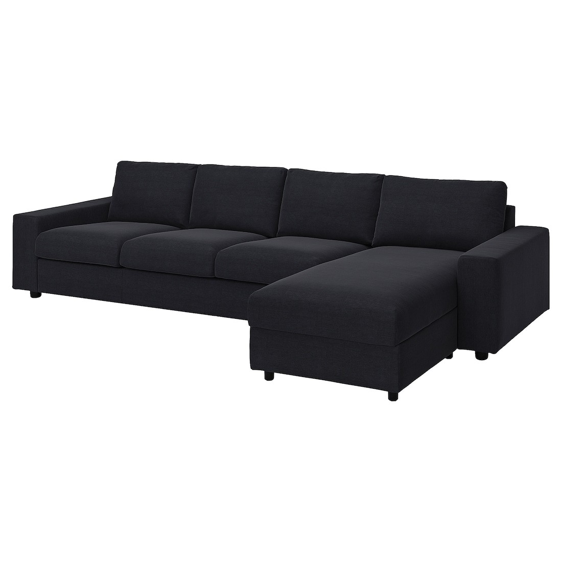 IKEA VIMLE ВИМЛЕ Чехол 4-местного дивана с козеткой, с широкими подлокотниками / Saxemara черно-синий 09424165 | 094.241.65