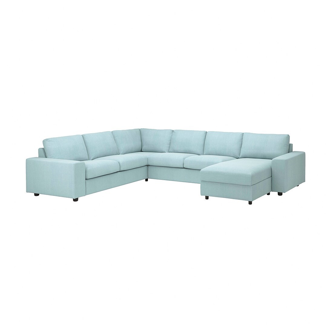 IKEA VIMLE ВИМЛЕ Чехол для 4-местного углового дивана, 5-местный, с шезлонгом с широкими подлокотниками / Saxemara голубой 19424259 | 194.242.59