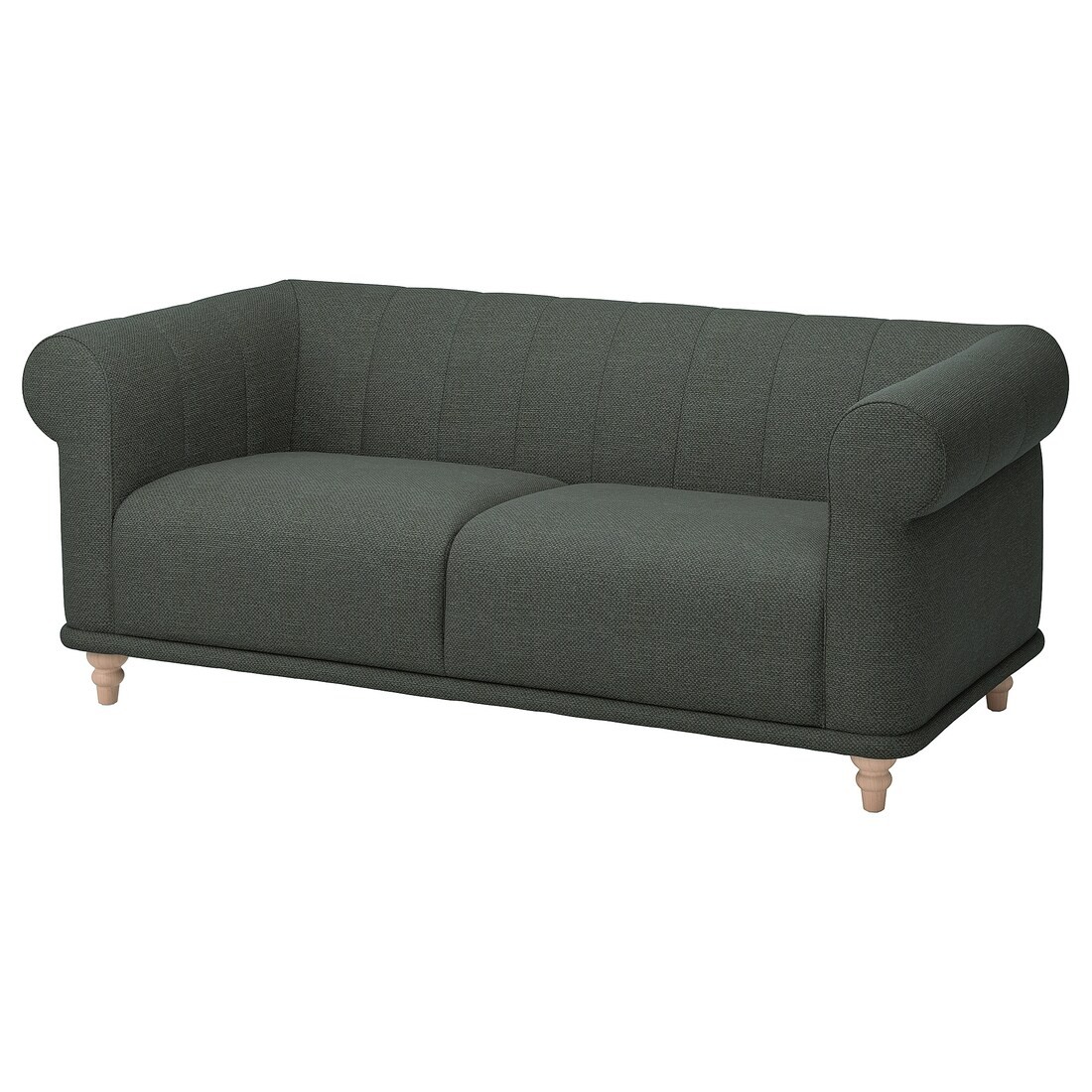 IKEA VISKAFORS ВИСКАФОРС 2-местный диван, Lejde / серый / зеленый береза 49443218 | 494.432.18