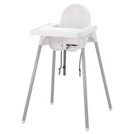 IKEA ANTILOP АНТИЛОП Cтульчик для кормления, белый / серебристый | 290.672.93