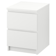 IKEA MALM МАЛЬМ Комод, 2 ящика, белый, 40x55 см | 802.145.49