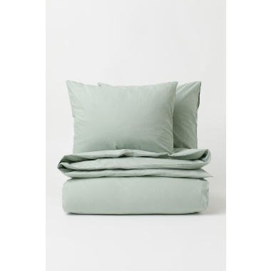 Двоспальний бавовняний комплект постільної білизни - Sage green