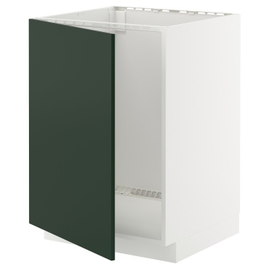 METOD МЕТОД Підлогова шафа для мийки, білий / Havstorp темно-зелений, 60x60 см