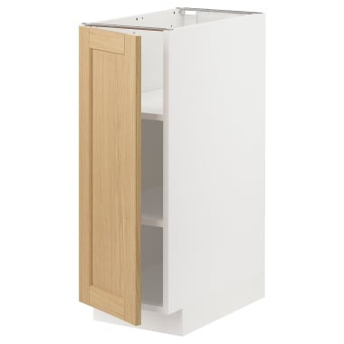 METOD МЕТОД Підлогова шафа з полицями, білий/ФОРСБАККА дуб, 30x60 см