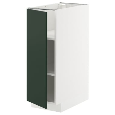 METOD МЕТОД Підлогова шафа з полицями, білий / Havstorp темно-зелений, 30x60 см