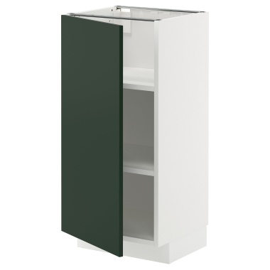 METOD МЕТОД Підлогова шафа з полицями, білий / Havstorp темно-зелений, 40x37 см