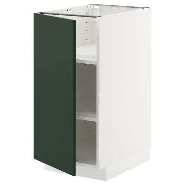METOD Напольный шкаф с полками, белый / Хавсторп темно-зеленый, 40x60 см