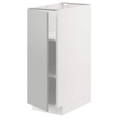 METOD МЕТОД Підлогова шафа з полицями, білий / Havstorp світло-сірий, 30x60 см