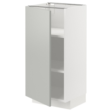 METOD МЕТОД Підлогова шафа з полицями, білий / Havstorp світло-сірий, 40x37 см
