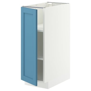 METOD МЕТОД Підлогова шафа з полицями, білий / Лерхюттан синій, 30x60 см