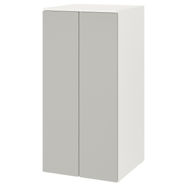 SMÅSTAD СМОСТАД / PLATSA ПЛАТСА Гардероб, білий сірий / з 3 полицями, 60x57x123 см