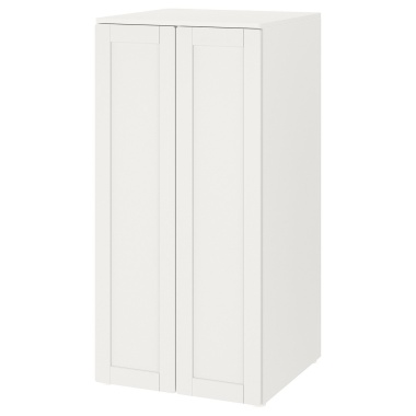 SMÅSTAD СМОСТАД / PLATSA ПЛАТСА Гардероб, білий з каркасом/3 полиці, 60x57x123 см