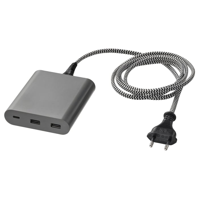 ÅSKSTORM Зарядний пристрій USB 40 Вт, темно-сірий