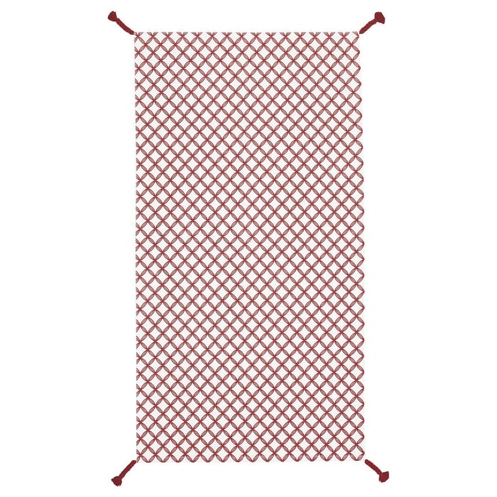 VINTER 2019 Килим, пласке плетіння, білий/червоний, 80x150 см