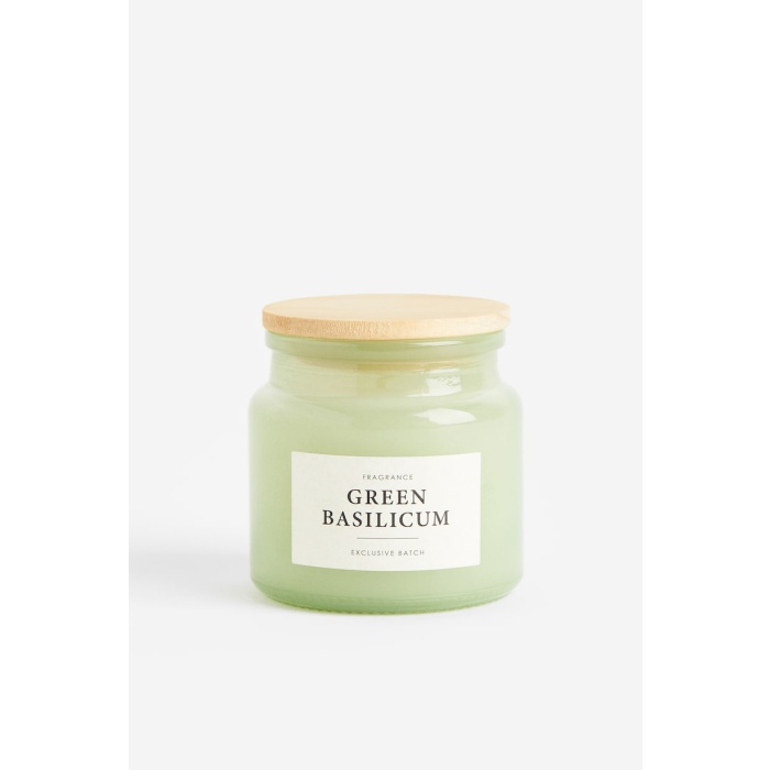 Ароматична свічка в скляній тарі - Light green/Green Basilicum