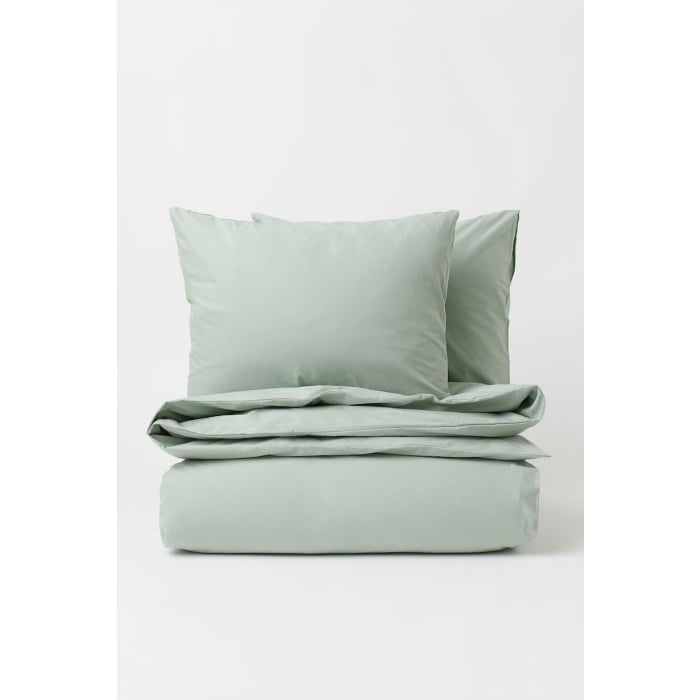 Двоспальний бавовняний комплект постільної білизни - Sage green