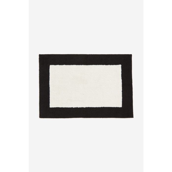 Килимок для ванної кімнати з пряжі - чорно-білий