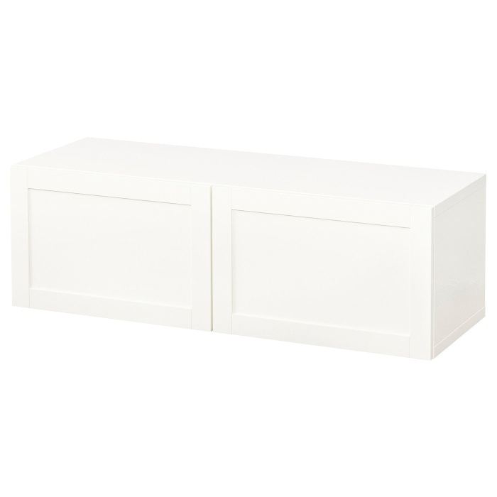 BESTÅ БЕСТО Настінна комбінація шаф, білий/ХАНВІКЕН білий, 120x42x38 см