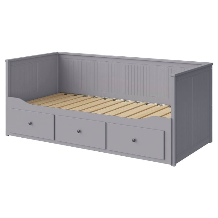 HEMNES Каркас кровати-кушетки с 3 ящиками, серый