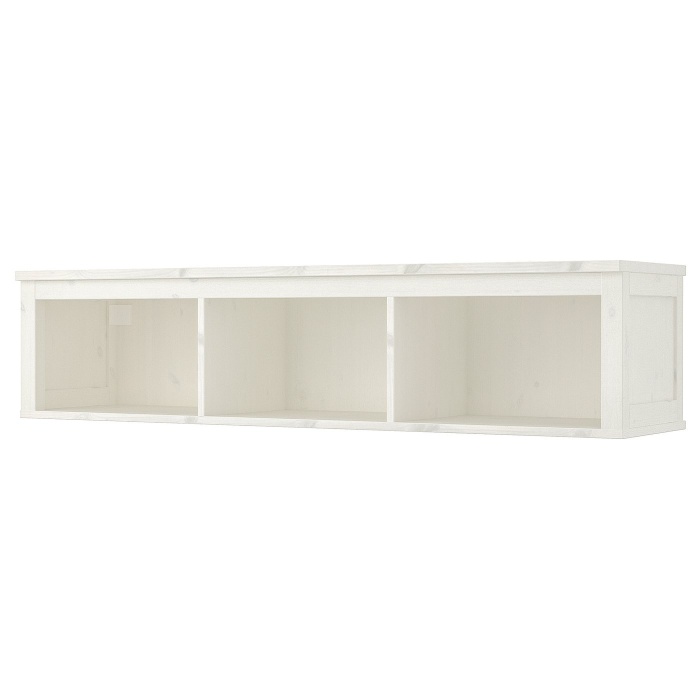 HEMNES ХЕМНЕС Навісна/сполучна полиця, біла морилка, 148x37 см