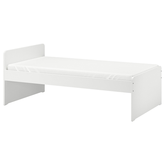 SLÄKT СЛЕКТ Ліжко з рейковою основою, білий, 90x200 см