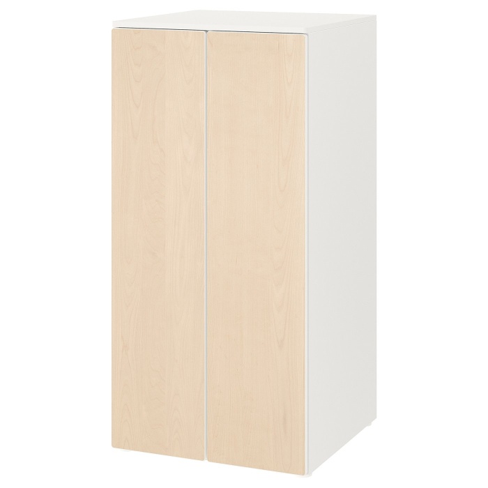 SMÅSTAD СМОСТАД / PLATSA ПЛАТСА Гардероб, білий береза/3 полиці, 60x57x123 см