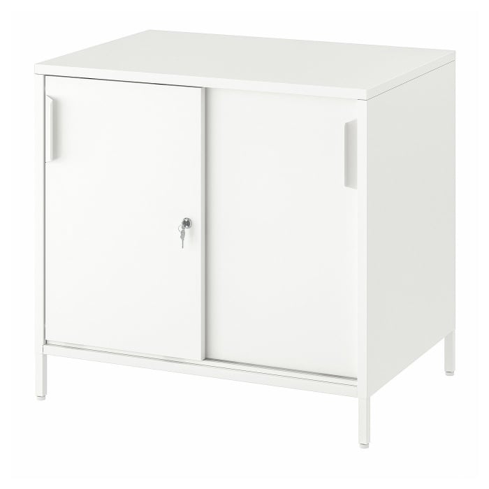TROTTEN ТРОТТЕН Шафа з розсувними дверцятами, білий, 80x55x75 см