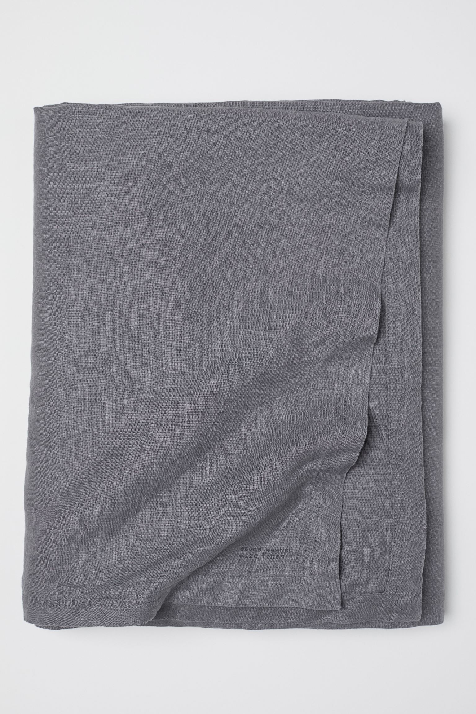 Скатерть из выстиранного льна, темно-серый, 145x250