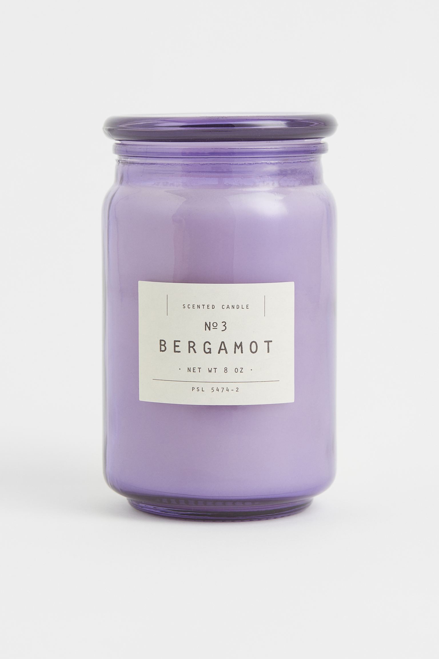 Ароматическая свеча в стекле, Светло-фиолетовый/Бергамот