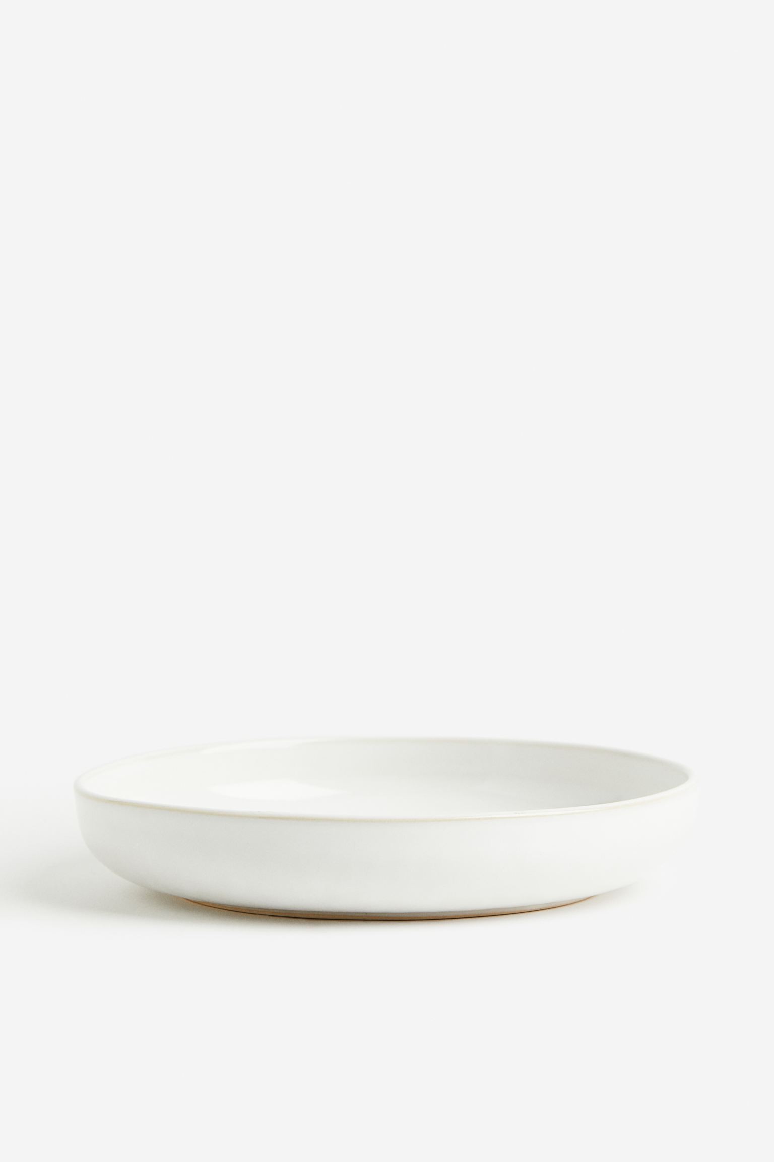 Глубокая керамическая тарелка, Натуральный белый/глянцевый