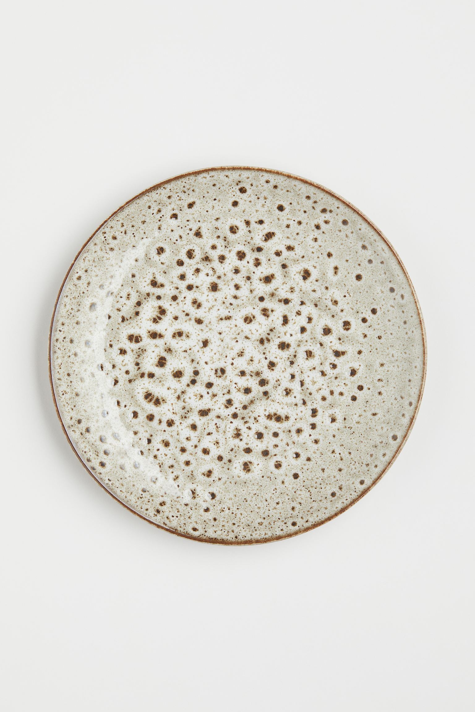 Керамическая тарелка, Светло-бежевый/Коричневый